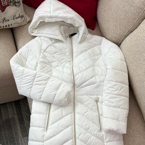 Susan Graver Women’s White Hooded Puffer Jacket